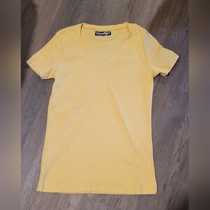 Eddie Bauer Sunny Yellow V-Neck Tee